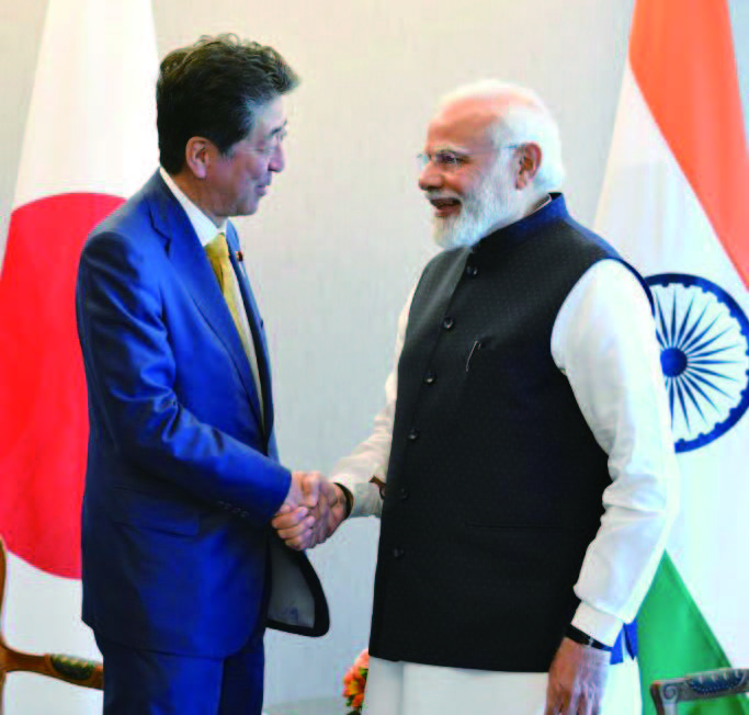 Left photo:“ Former Prime Minister Abe had deep ties with India” (Reuters/Afro) from Wedge ONLINE July 11, 2022