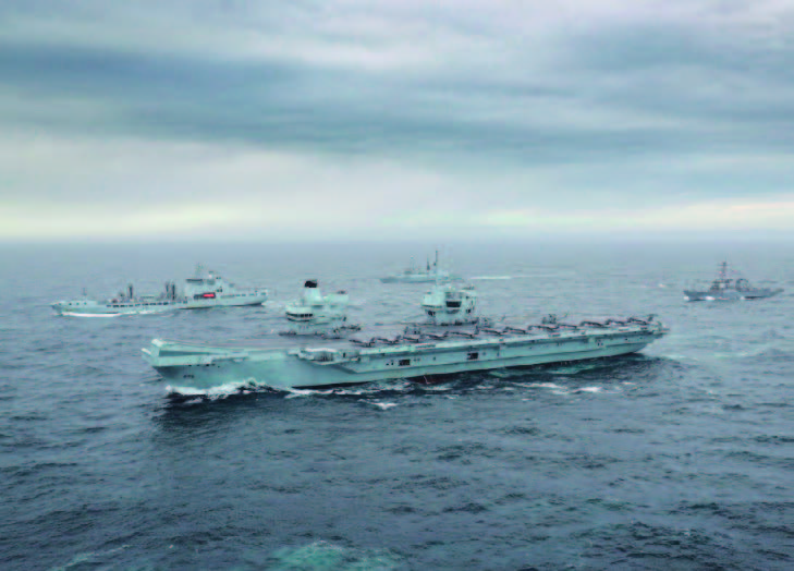 QUEEN ELIZABETH Carrier Strike Group during an exercise (FlyTeam Online News, delivery date: April 2, 2021)