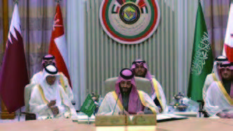 ２０２２年９月、サウジアラビアのムハンマド・ビン・サルマン皇太子による第43回湾岸協力会議（GCC）サミットで開会の挨拶。（スクリーングラブ）