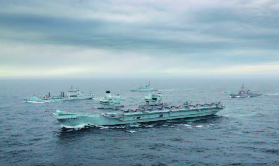 QUEEN ELIZABETH Carrier Strike Group during an exercise (FlyTeam Online News, delivery date: April 2, 2021)